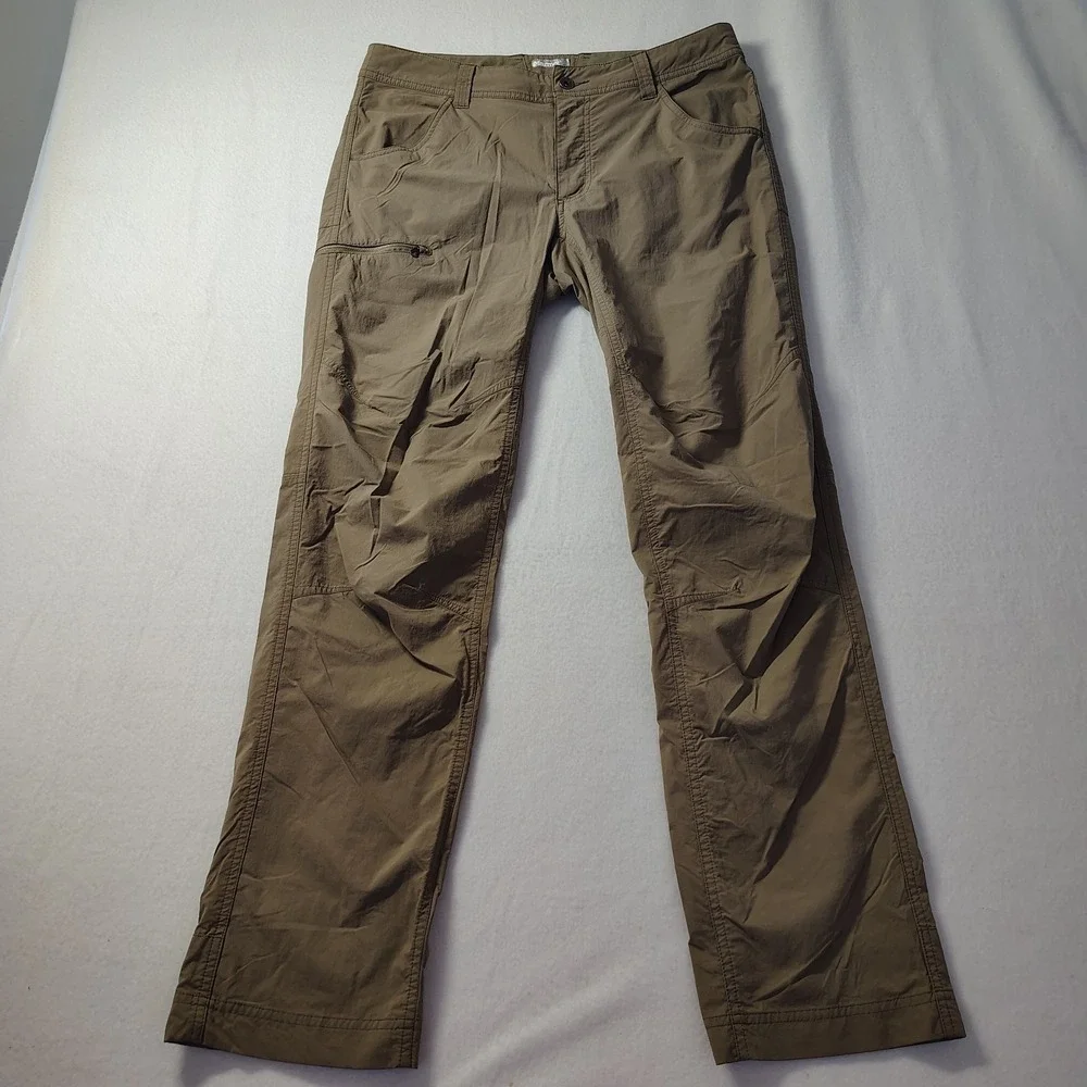 Marmot Men's Nylon Pants size 32x31 Tan Zipper Tech‎ Pocket Stretch Trail Hiking
